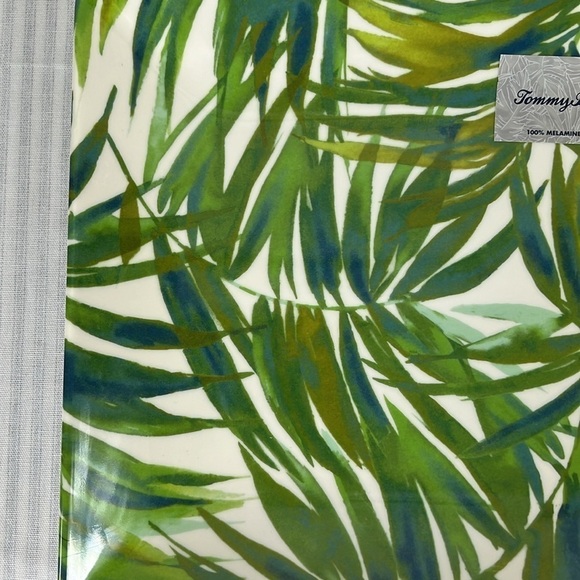 Tommy Bahama Melamine Platter Serving Tray Palm Leaves Green Tiki Tropical NEW - Picture 3 of 4